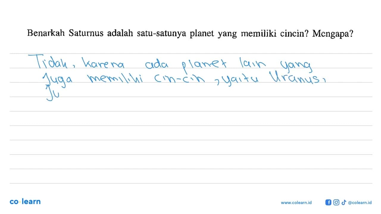 Benarkah Saturnus adalah satu-satunya planet yang memiliki