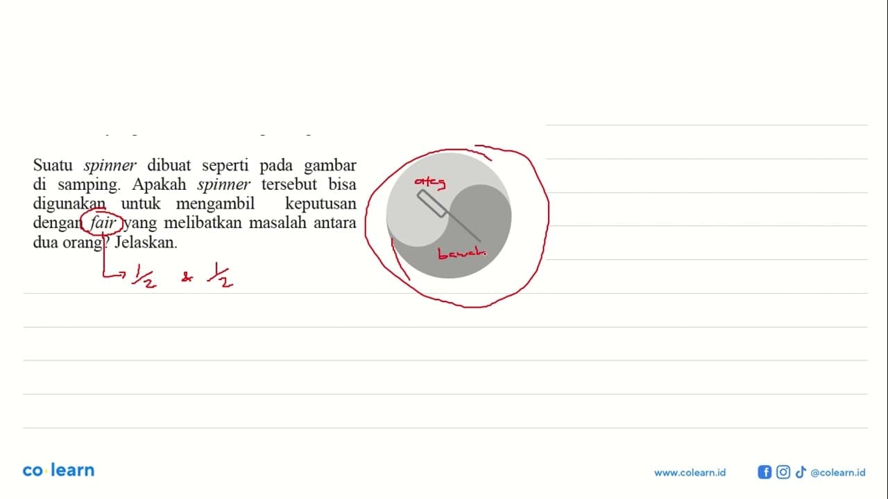 Suatu spinner dibuat seperti pada gambar di samping. Apakah