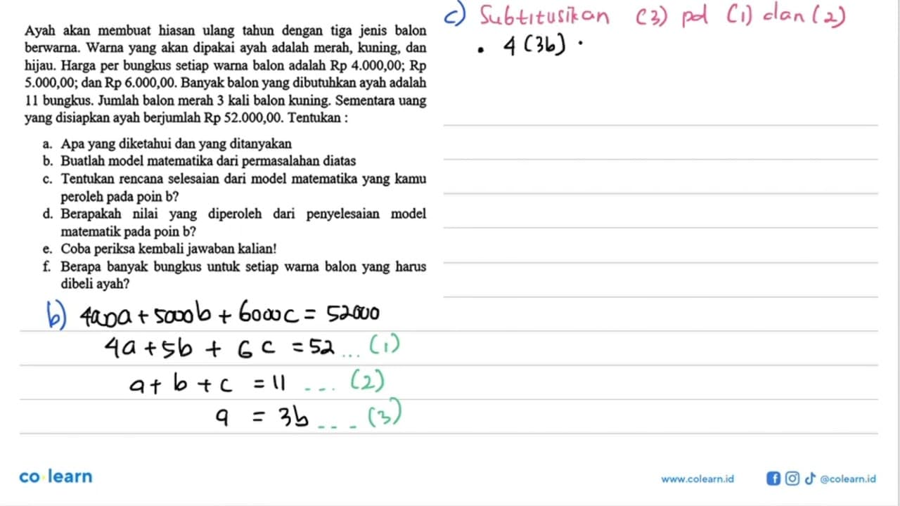 Ayah akan membuat hiasan ulang tahun dengan tiga jenis