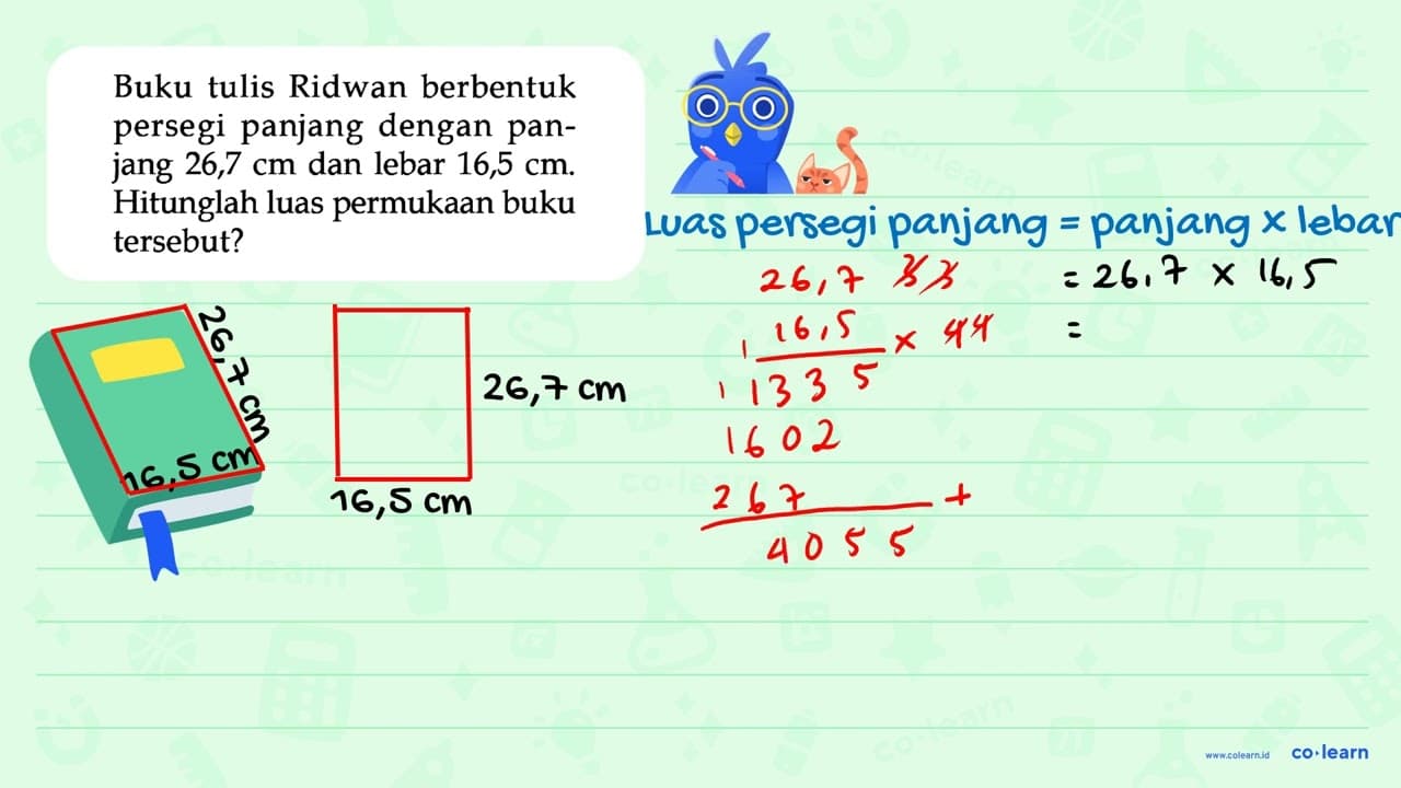 Buku tulis Ridwan berbentuk persegi panjang dengan pan-