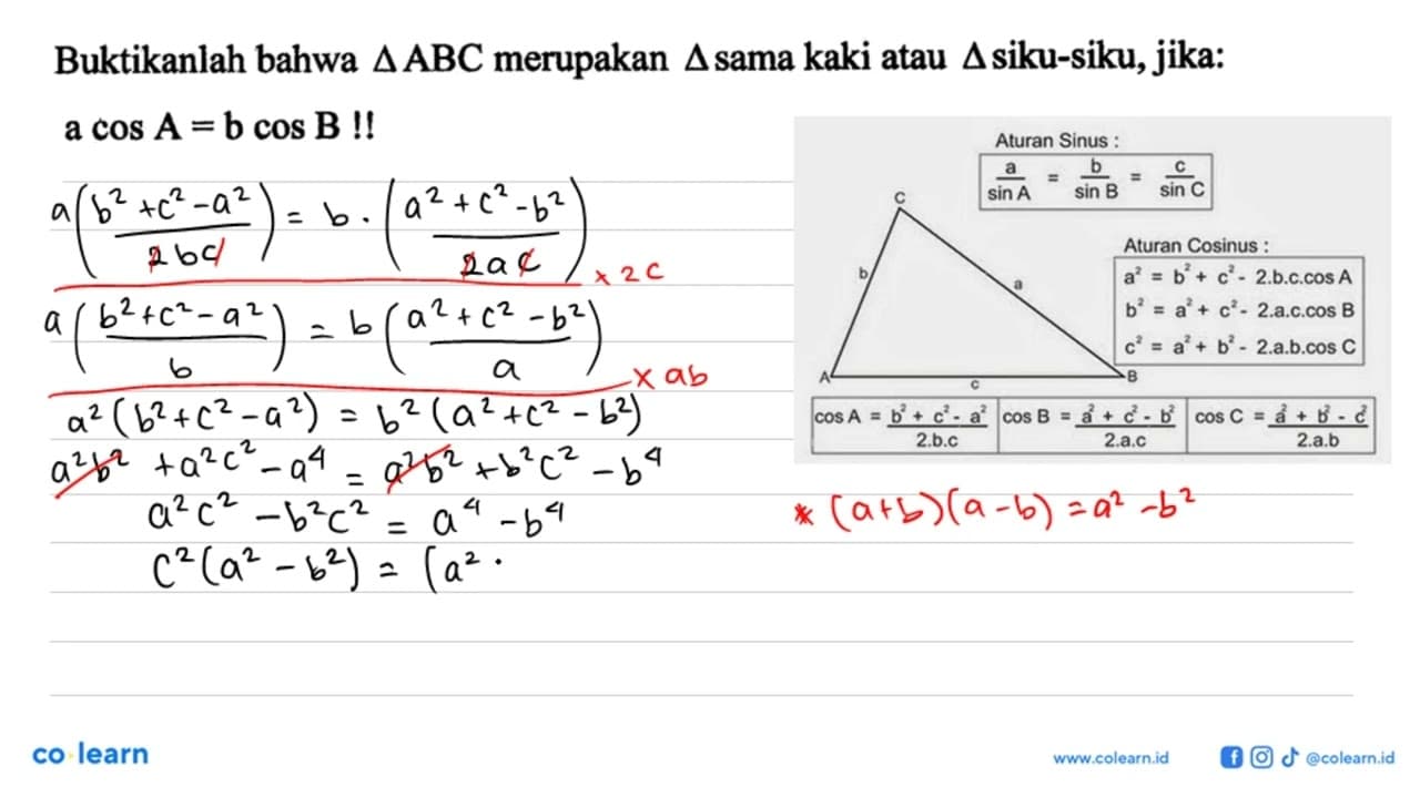 Buktikanlah bahwa segitiga ABC merupakan segitiga sama kaki