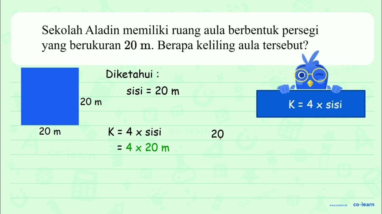 Sekolah Aladin memiliki ruang aula berbentuk persegi yang