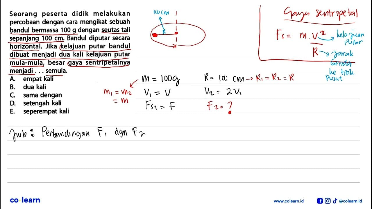 Seorang peserta didik melakukan percobaan dengan cara