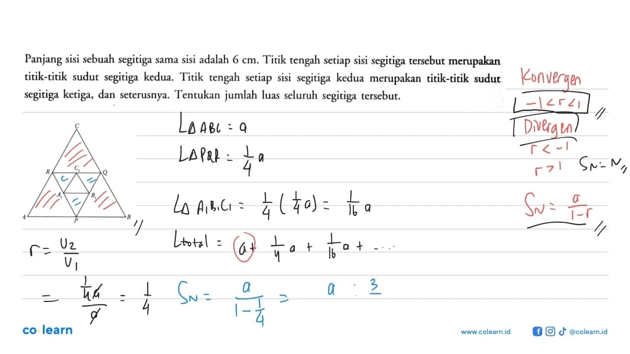 Panjang sisi sebuah segitiga sama sisi adalah 6 cm. Titik