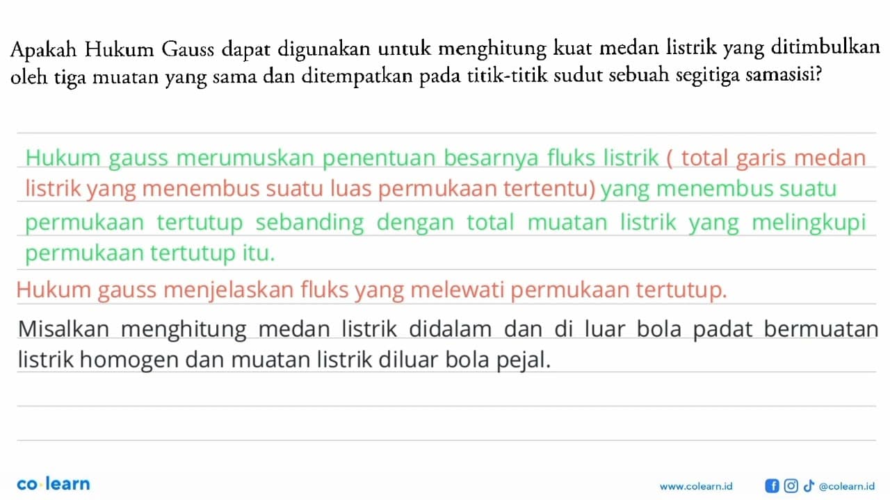 Apakah Hukum Gauss dapat digunakan untuk menghitung kuat