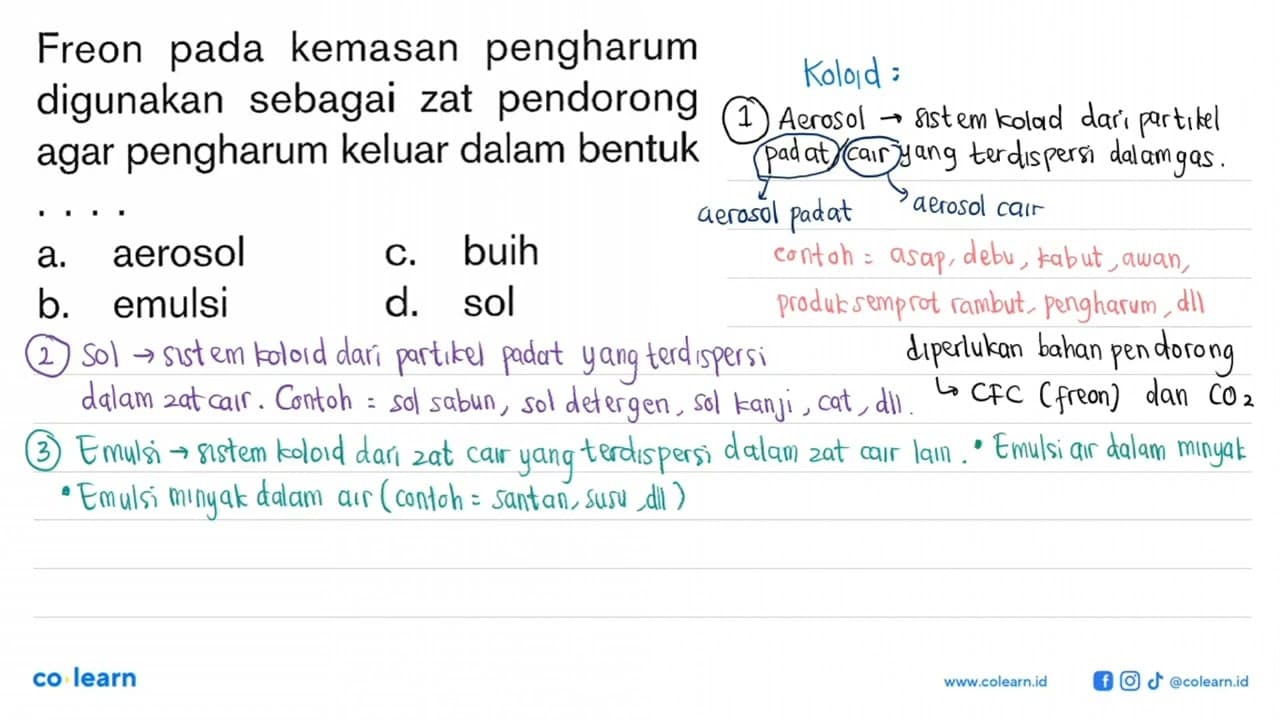 Freon pada kemasan pengharum digunakan sebagai zat