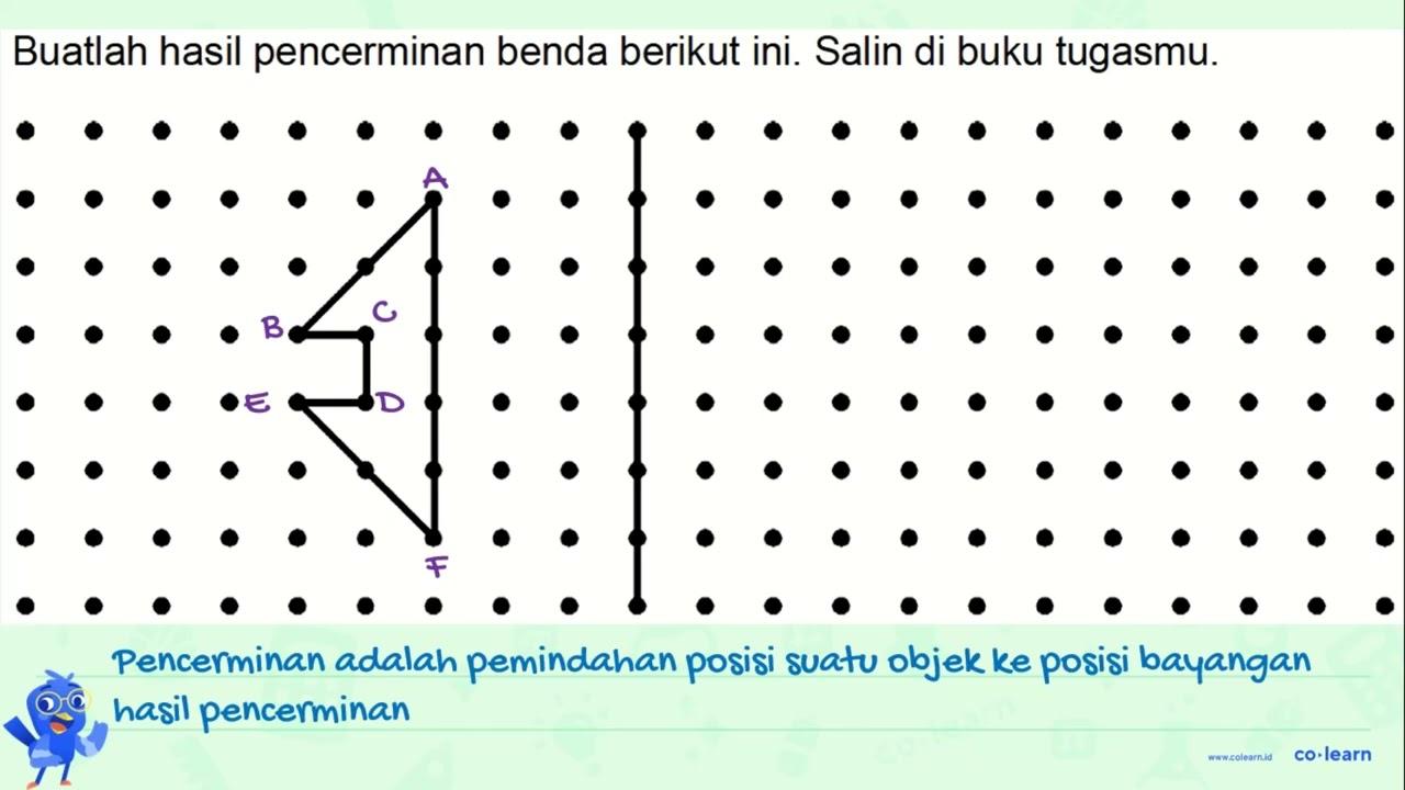 Buatlah hasil pencerminan benda berikut ini. Salin di buku