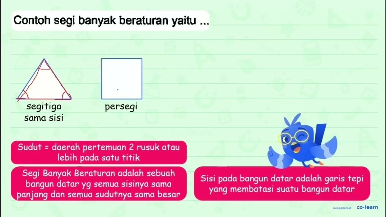 Contoh segi banyak beraturan yaitu