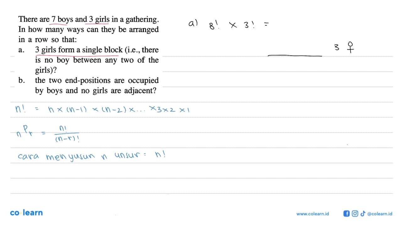 There are 7 boys and 3 girls in a gathering. In how many