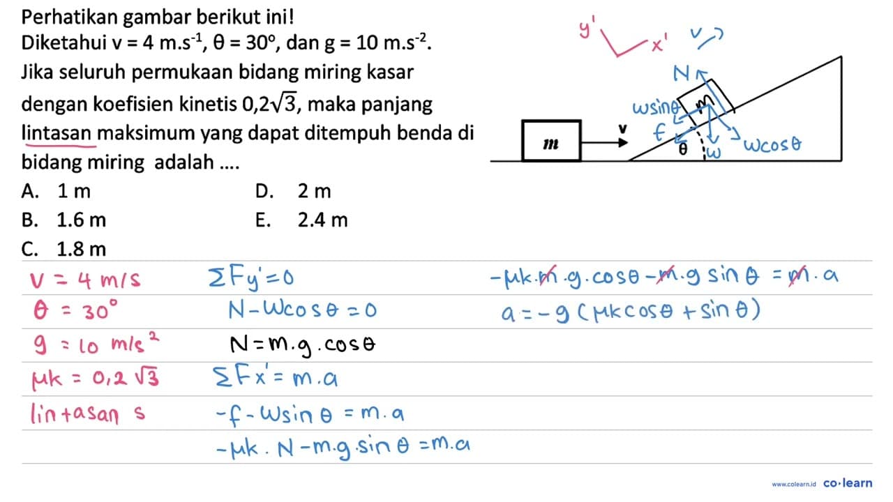 Perhatikan gambar berikut ini! Diketahui v=4 m . s^{-1},