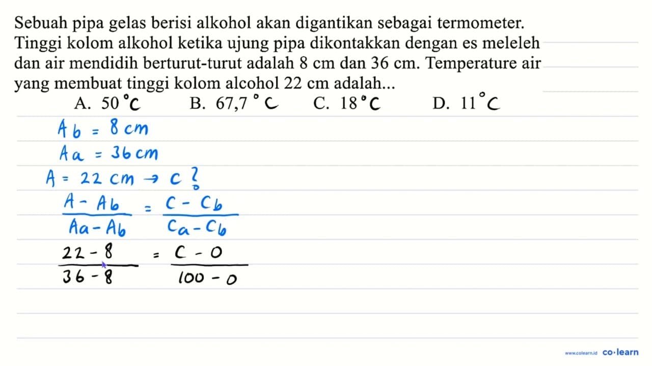 Sebuah pipa gelas berisi alkohol akan digantikan sebagai