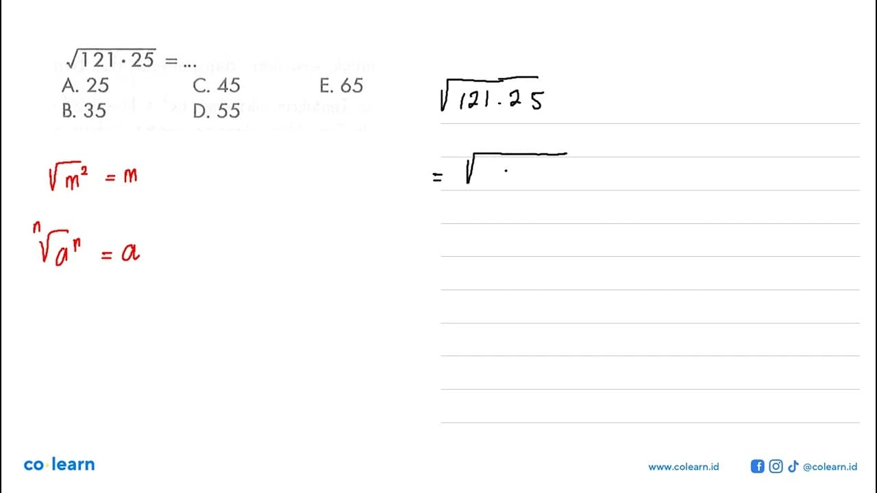 akar(121 . 25) = ...