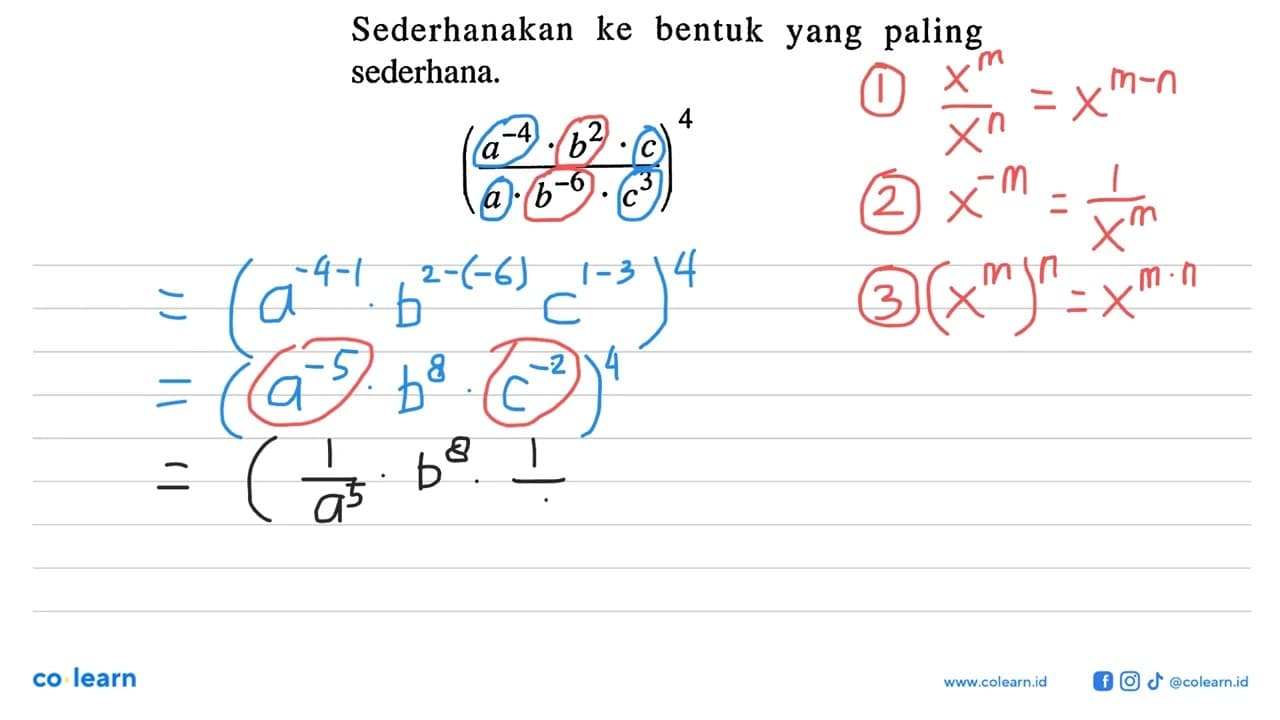 Sederhanakan ke bentuk yang paling sederhana. ((a^-4. b^2.