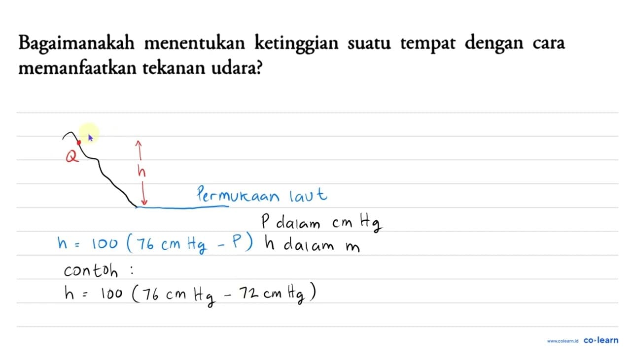 Bagaimanakah menentukan ketinggian suatu tempat dengan cara