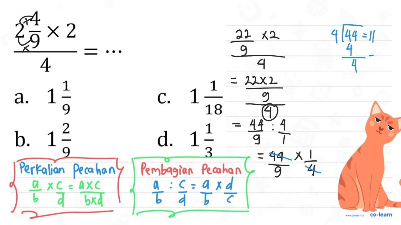 (2 4/9 x 2)/4 = ...