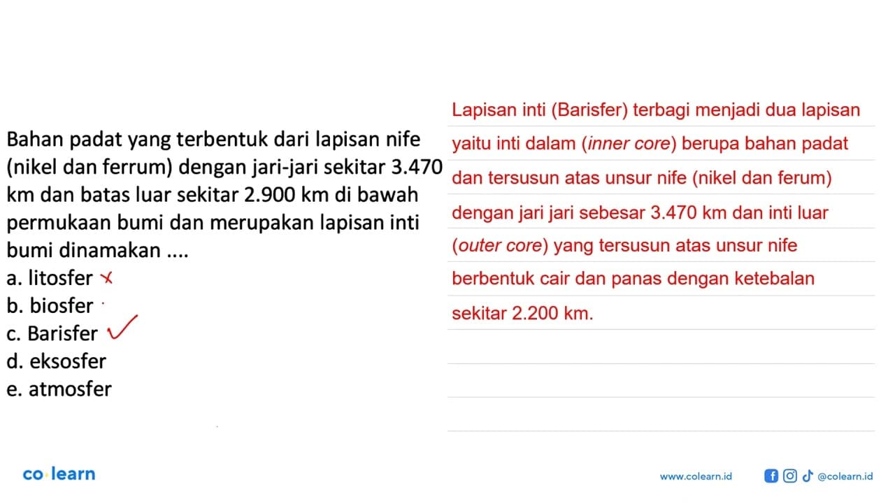 Bahan padat yang terbentuk dari lapisan nife (nikel dan