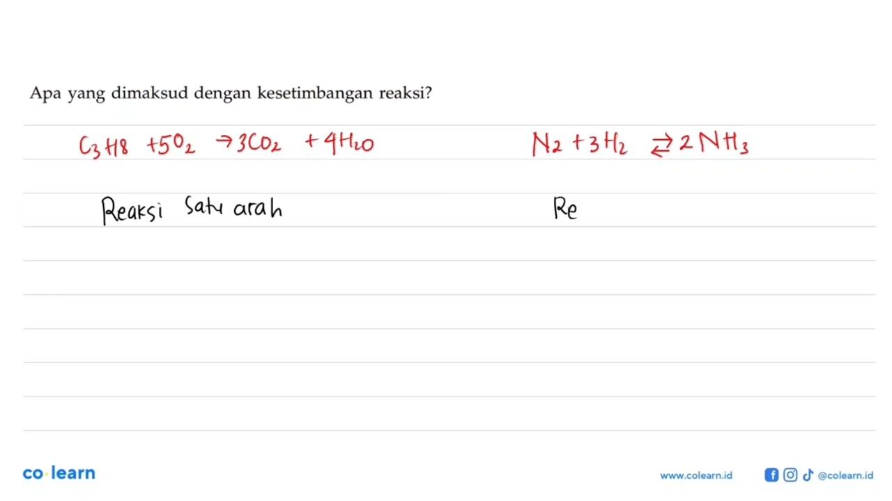 Apa yang dimaksud dengan kesetimbangan reaksi?