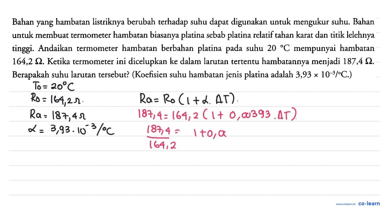 Bahan yang hambatan listriknya berubah terhadap suhu dapat