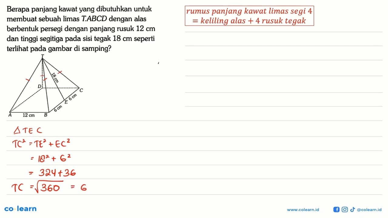 Berapa panjang kawat yang dibutuhkan untuk membuat sebuah