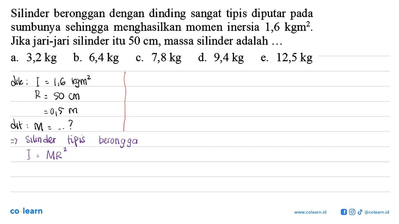 Silinder beronggan dengan dinding sangat tipis diputar pada