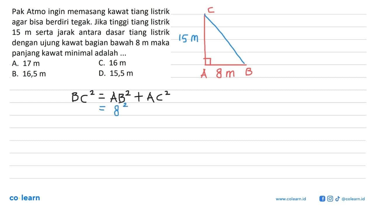 Pak Atmo ingin memasang kawat tiang listrik agar bisa