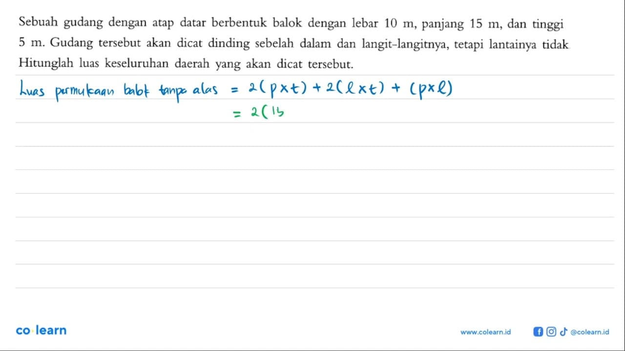 Sebuah gudang dengan atap datar berbentuk balok dengan