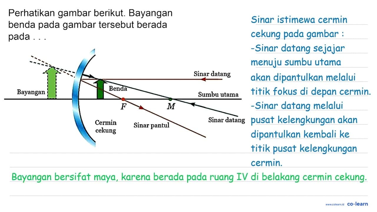 Perhatikan gambar berikut. Bayangan benda pada gambar