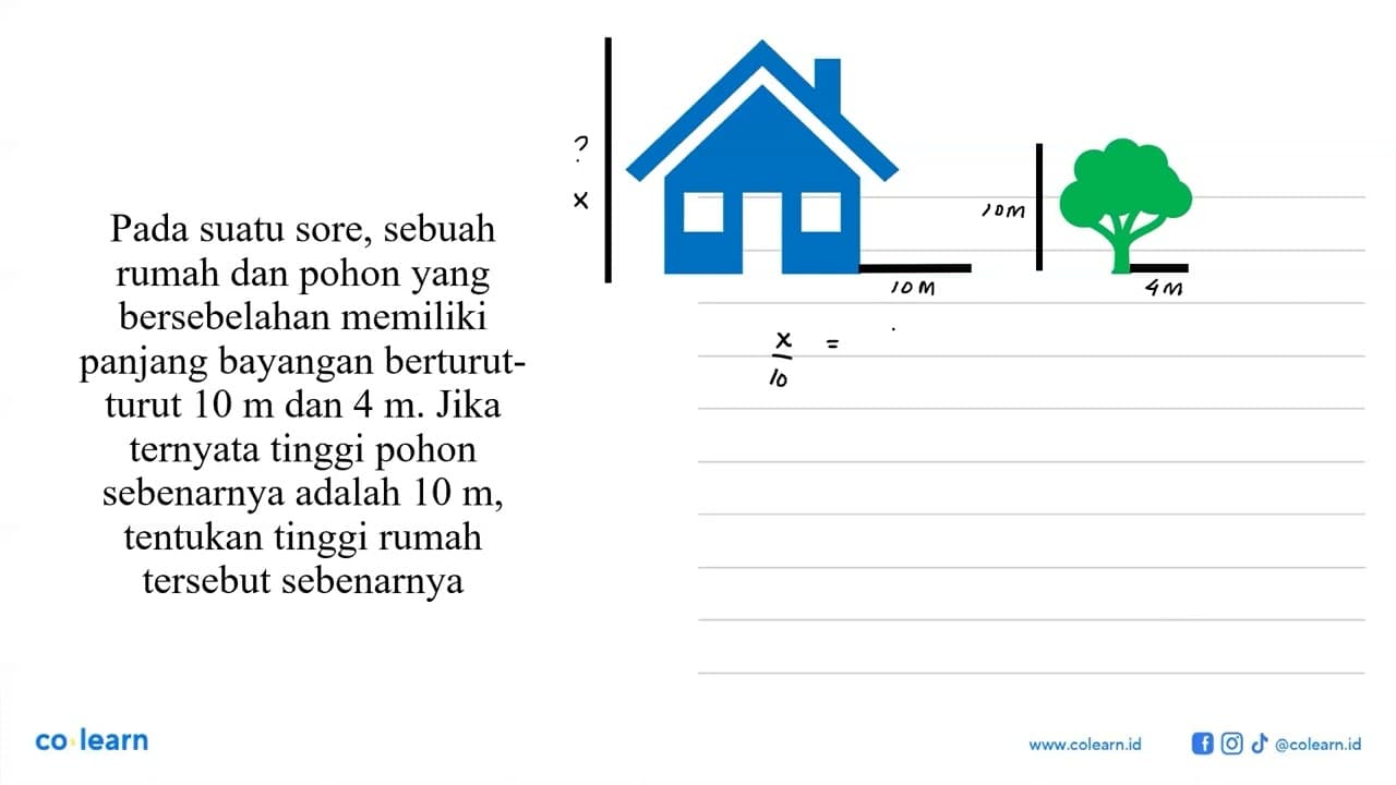 Pada suatu sore, sebuah rumah dan pohonyang bersebelahan