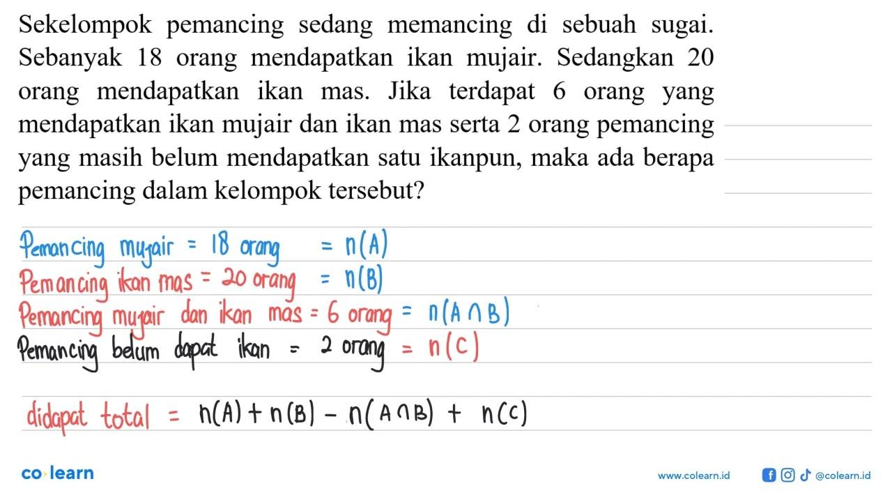 Sekelompok pemancing sedang memancing di sebuah sungai.