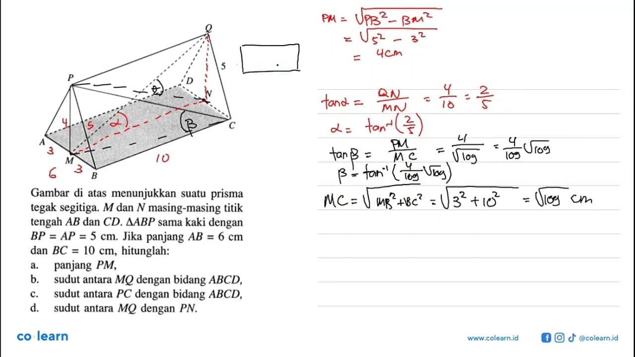 P Q 5 D N C A M B Gambar di atas menunjukkan suatu prisma