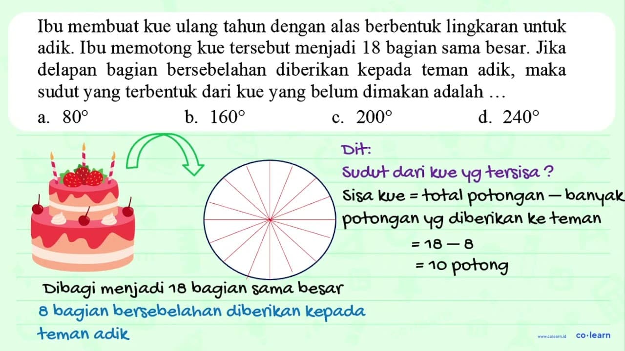 Ibu membuat kue ulang tahun dengan alas berbentuk lingkaran