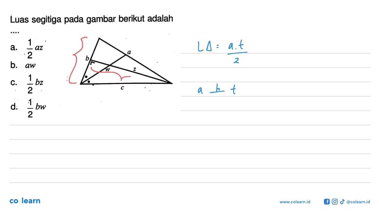 Luas segitiga pada gambar berikut adalah