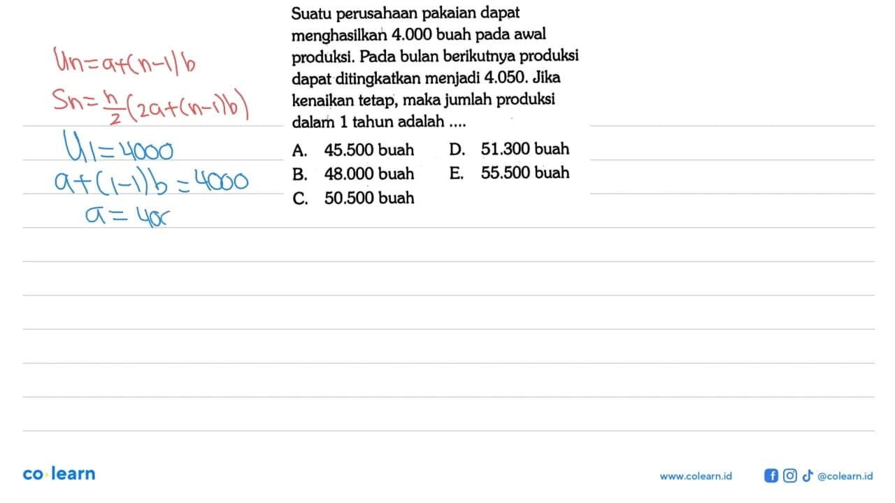 Suatu perusahaan pakaian dapat menghasilkan 4.000 buah pada