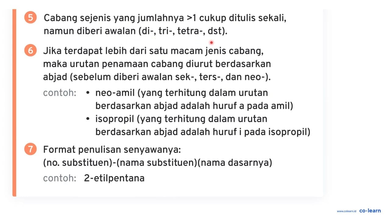 Tuliskan nama senyawa hidrokarbon yang memiliki rumus