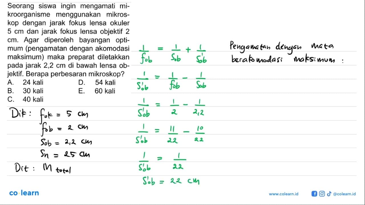 Seorang siswa ingin mengamati mikroorganisme menggunakan