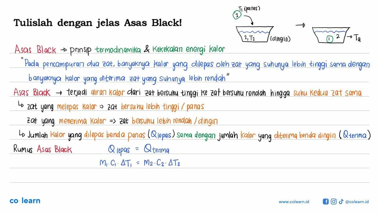 Tulislah dengan jelas Asas Black!