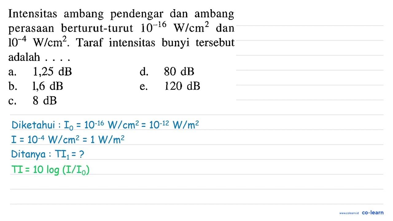 Intensitas ambang pendengar dan ambang perasaan