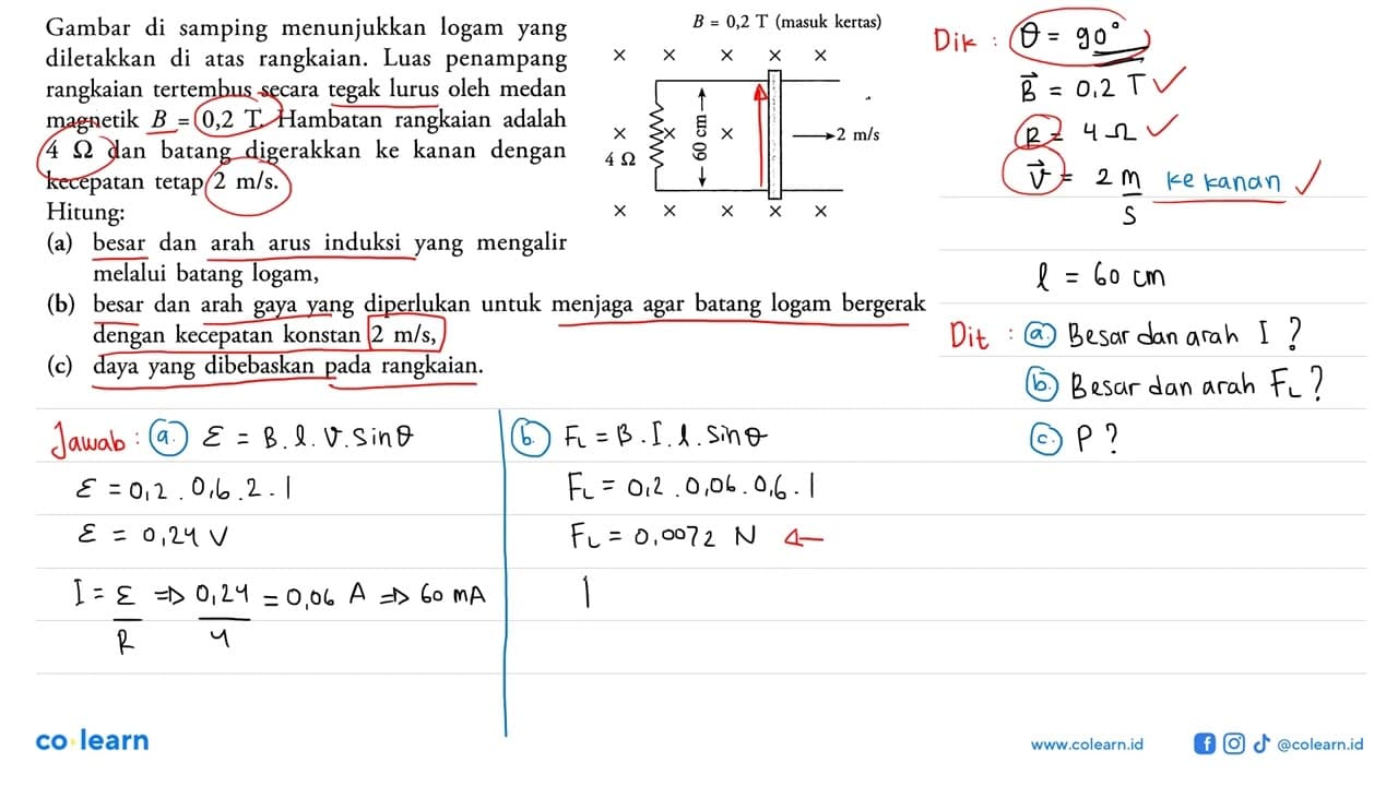 Gambar di samping menunjukkan logam yang diletakkan di atas