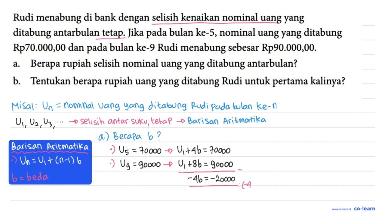 Rudi menabung di bank dengan selisih kenaikan nominal uang