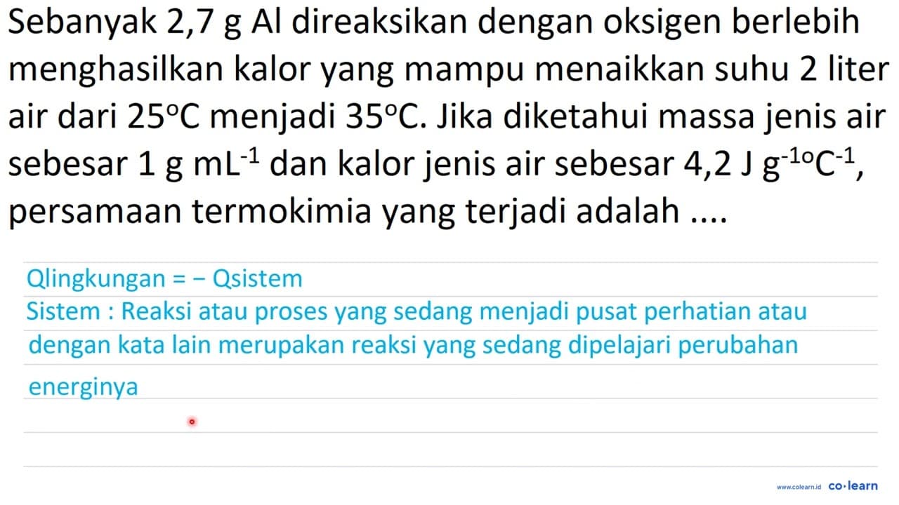 Sebanyak 2,7 g Al direaksikan dengan oksigen berlebih