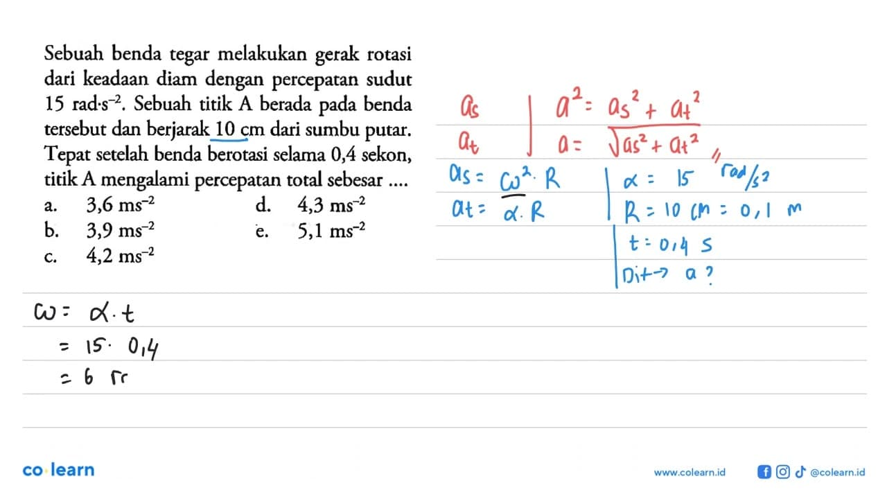 Sebuah benda tegar melakukan rotasi dari keadaan diam