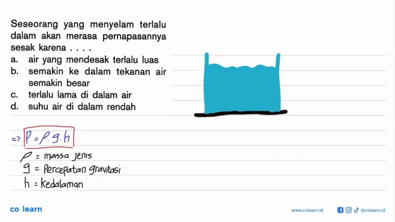 Seseorang yang menyelam terlalu dalam akan merasa