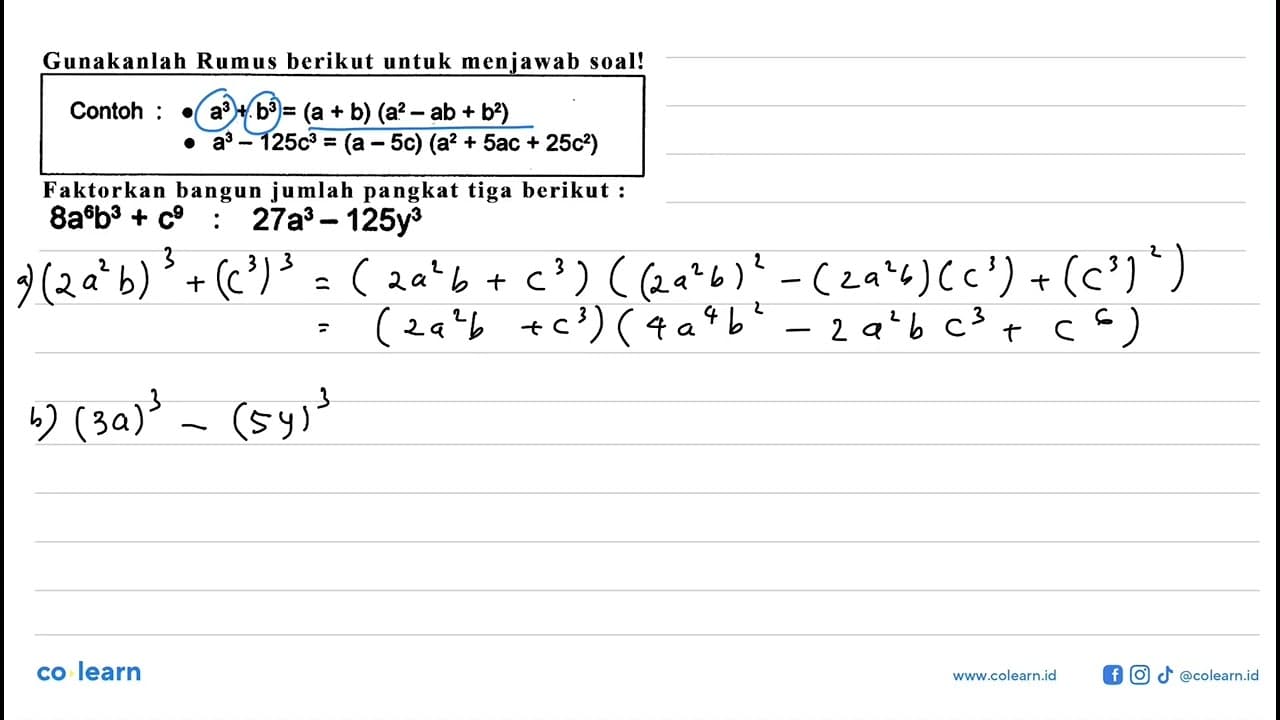 Gunakanlah Rumus berikut untuk menjawab soall Contoh : a^2