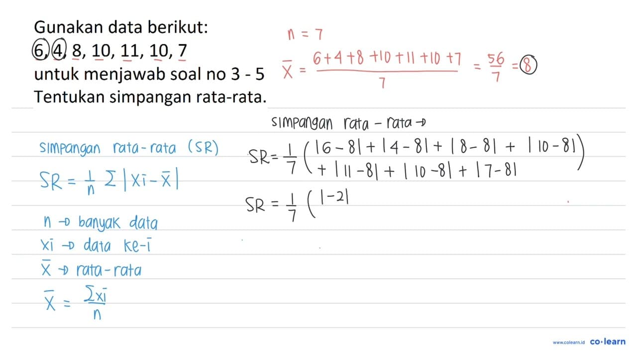 Tentukan simpangan rata-rata.