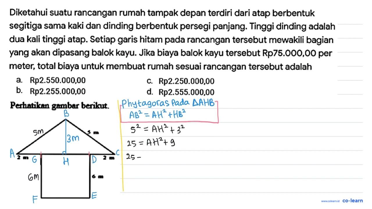 Perhatikan gambar berikut. 2 m 2 m 5 m 6 m Diketahui suatu