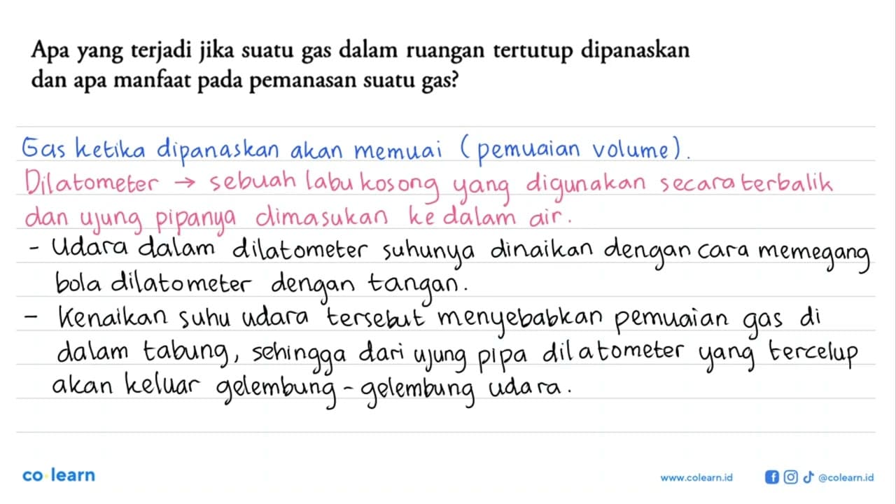 Apa yang terjadi jika suatu gas dalam ruangan tertutup