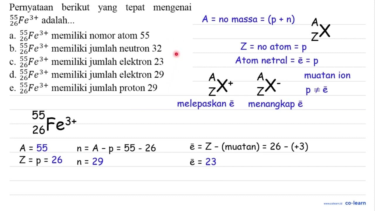 Pernyataan berikut yang tepat mengenai { )_(26)^(55)