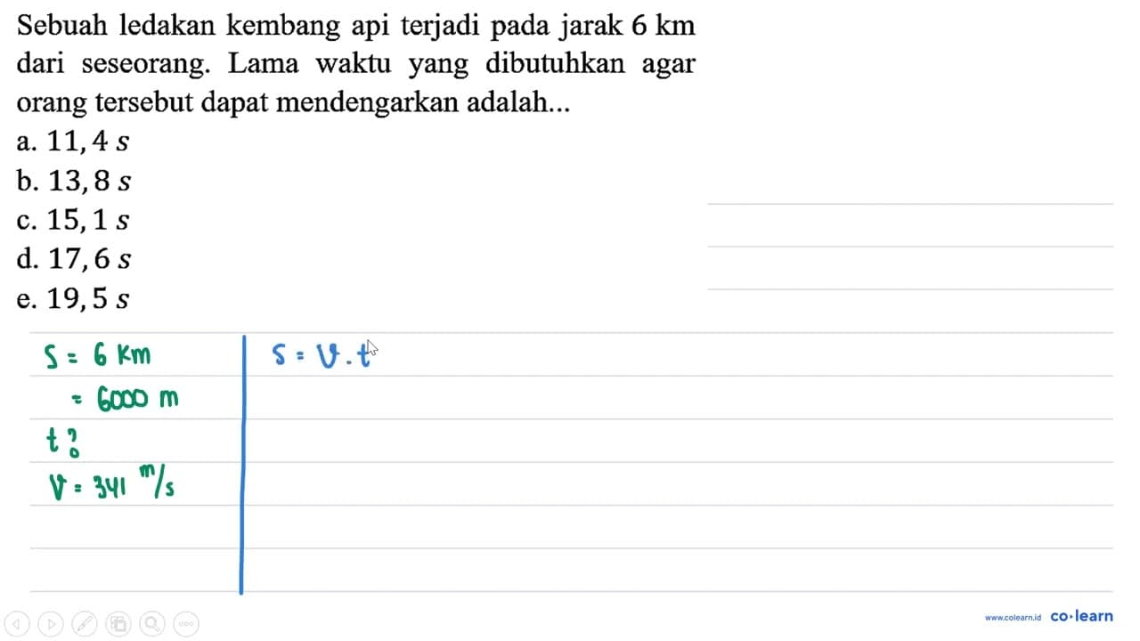 Sebuah ledakan kembang api terjadi pada jarak 6 km dari