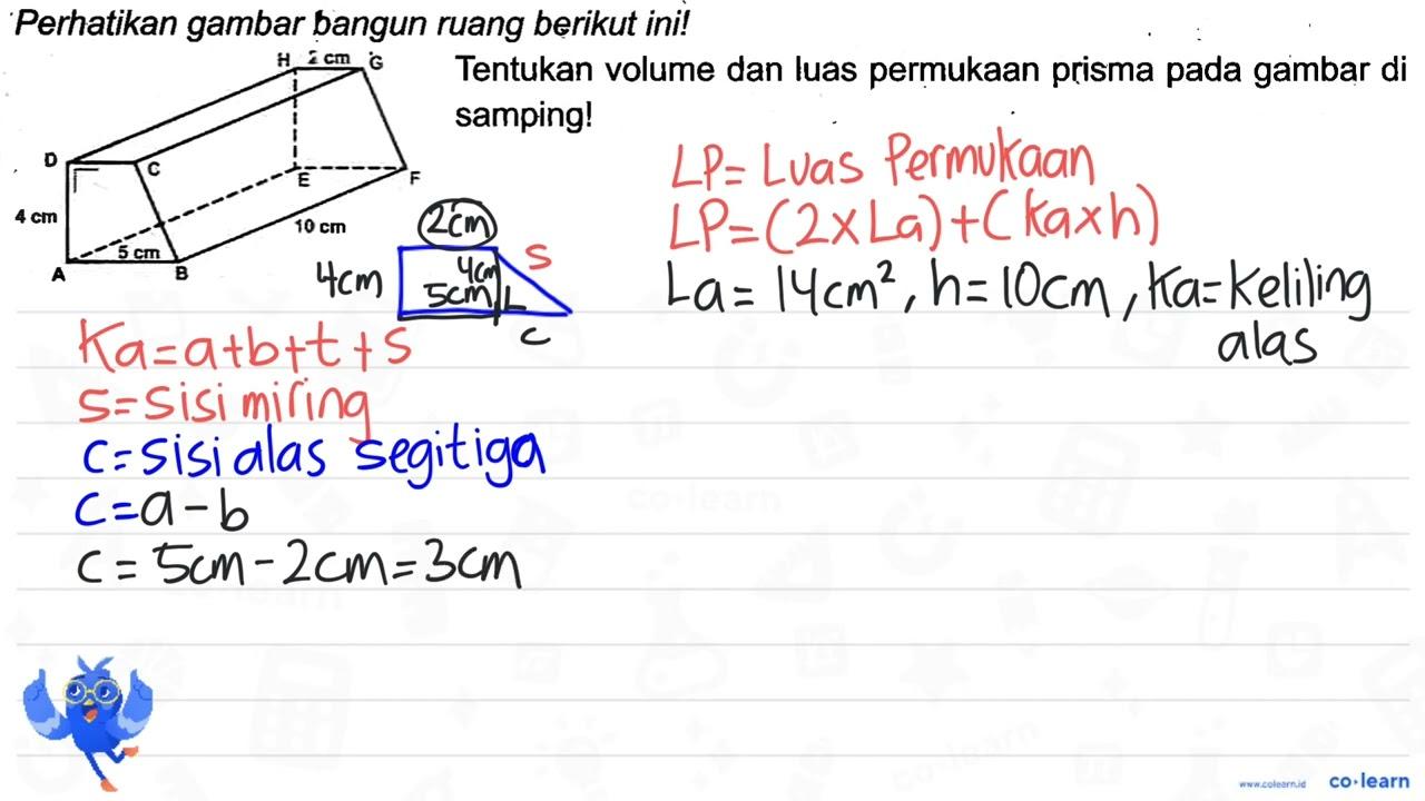 Perhatikan gambar bangun ruang berikut ini! Tentukan volume