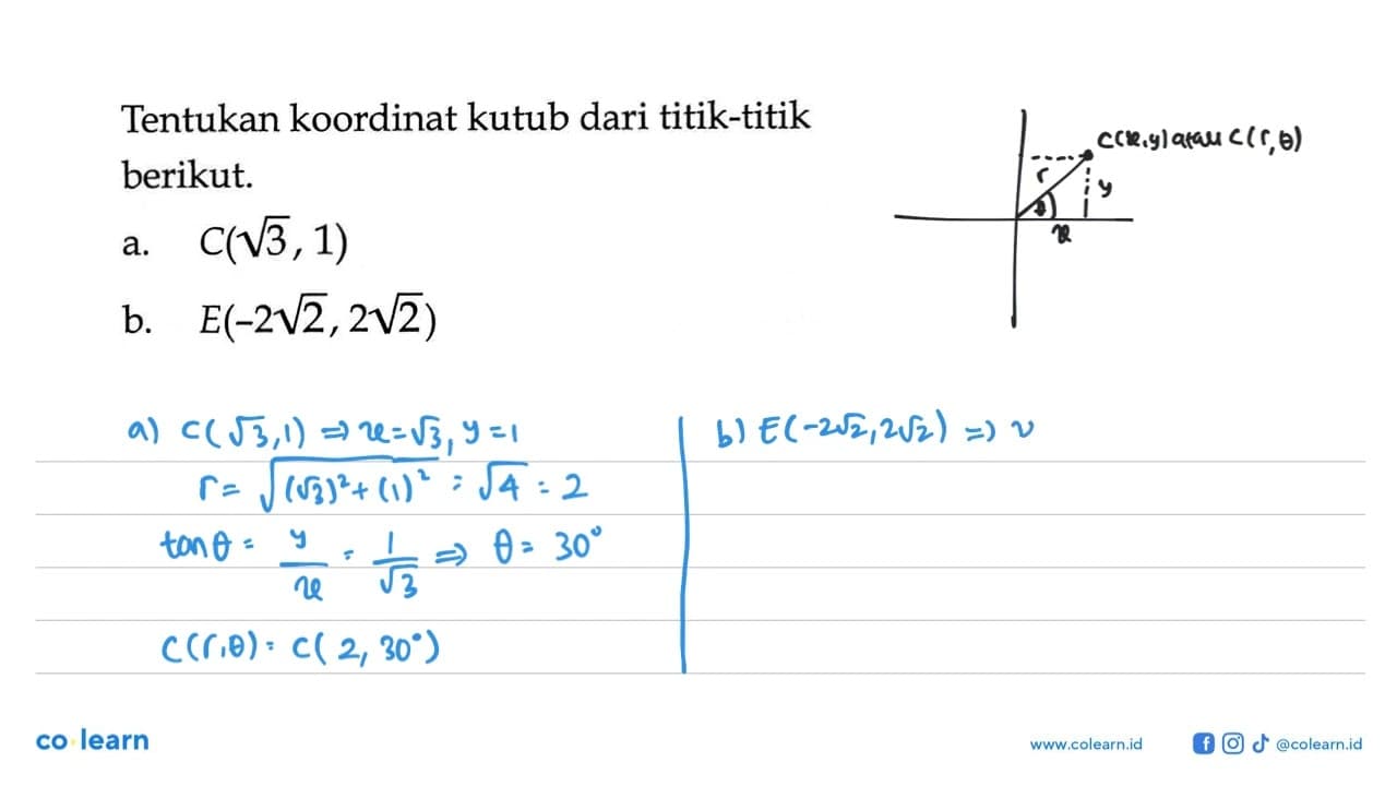 Tentukan koordinat kutub dari titik-titik berikut.a.